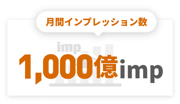 月間インプレッション1000億imp突破